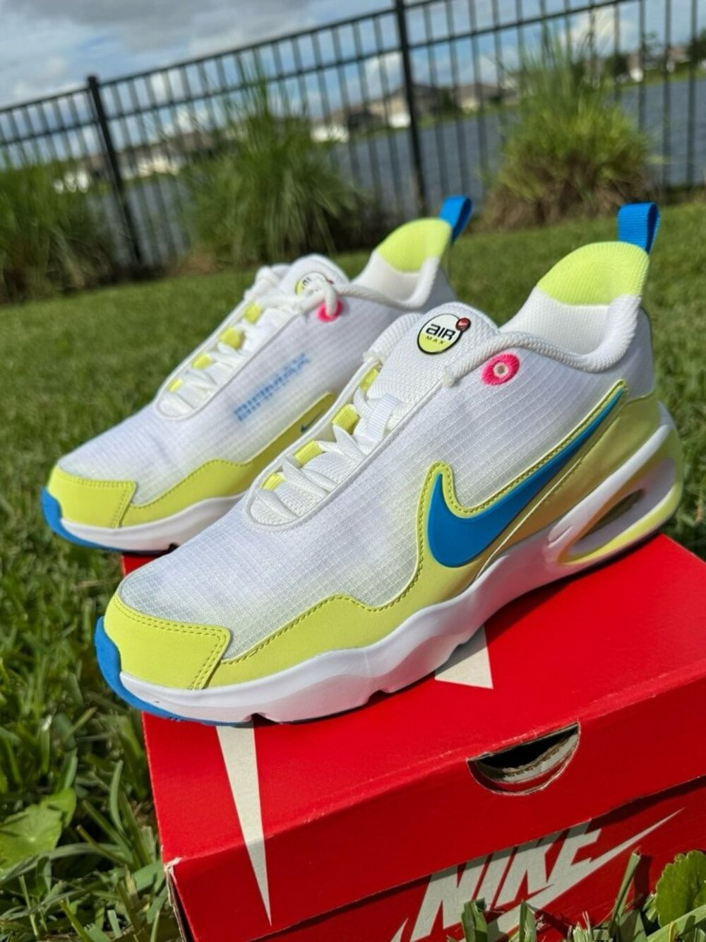6.5Y | 8 WOMEN'S NIKE AIR MAX NOVA WHITE / VOLT IB7749-100 SNEAKERS SPORTSWEAR
